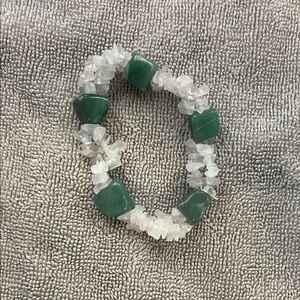 Green and White Stone Bracelet